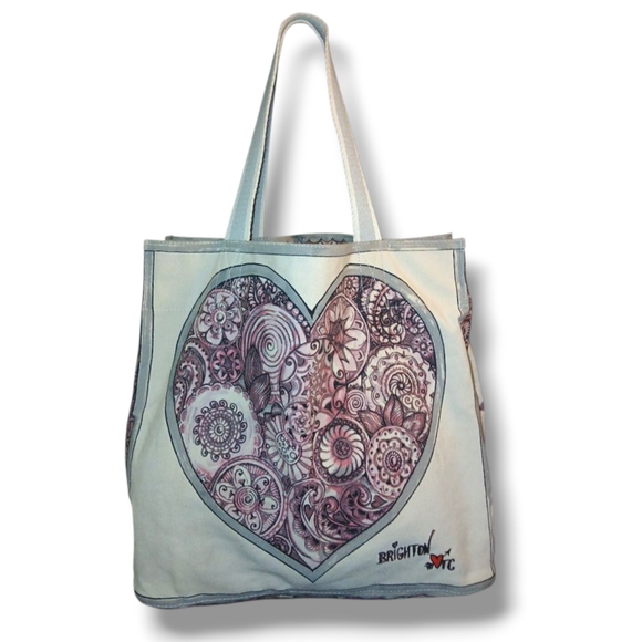 LIKE NEW Brighton "LOVE Is In Bloom" Canvas Tote - Picture 2 of 7